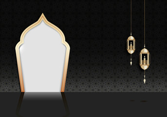 Decorative objects in Islam. Vector ornaments for the month of Ramadan or Eid al-Fitr. Vector illustration.