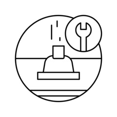 roof ventilation line icon vector illustration