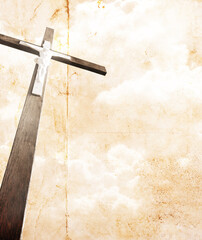 cross on vintage background