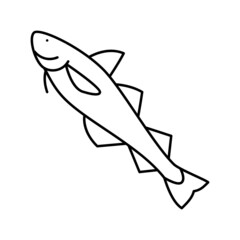 alaska pollock line icon vector illustration