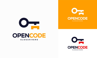 Open Code logo designs concept vector, Coder Technology logo template logo symbol