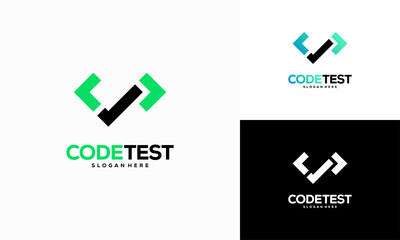 Code Tester Logo Template Design Concept, Programmer Technology logo