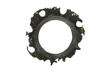 gasket rubber at water gate flange has weathered for a longtime - 488909441