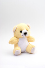 Cute teddy bear on white background