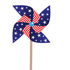 vector illustration of pinwheel with american symbolics
