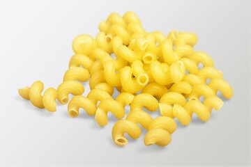 raw macaroni pasta noodles. Food concept