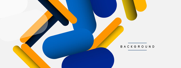 Abstract background. Round shapes, lines compositions on grey backdrop. Vector illustration for wallpaper banner background or landing page