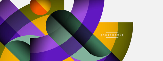 Obraz premium Geometric abstract background. Round shapes, circles, lines composition for wallpaper banner background or landing page