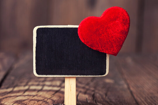 blackboard with red heart