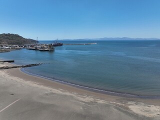 Aerial of the port of Caldera in the Pacific Coast of Costa RIca