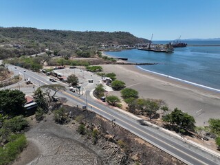 Fototapeta na wymiar Aerial of the port of Caldera in the Pacific Coast of Costa RIca