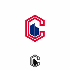 Simple letter C logo design template