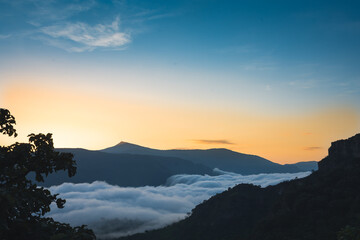 sunset over the mountains