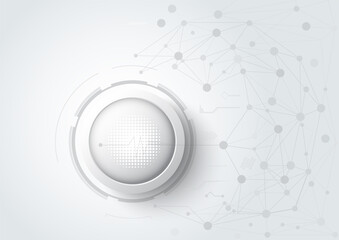 Obraz premium Abstract 3D design background with technology dot and line circuit board texture. Modern engineering, futuristic, science communication concept. Vector illustration