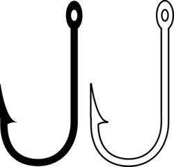 hook vector icon on a black background.eps