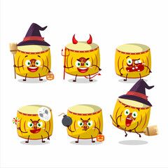 Halloween expression emoticons with cartoon character of yellow chinese drum