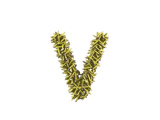 Pencil Themed Font Letter V Letter