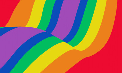 Obraz premium Abstract rainbow color. LGBTQ+ wave background.