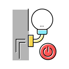 sconce installation color icon vector illustration