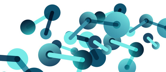 Abstract background. Round dots connected by lines. Trendy techno business template for wallpaper, banner, background or landing