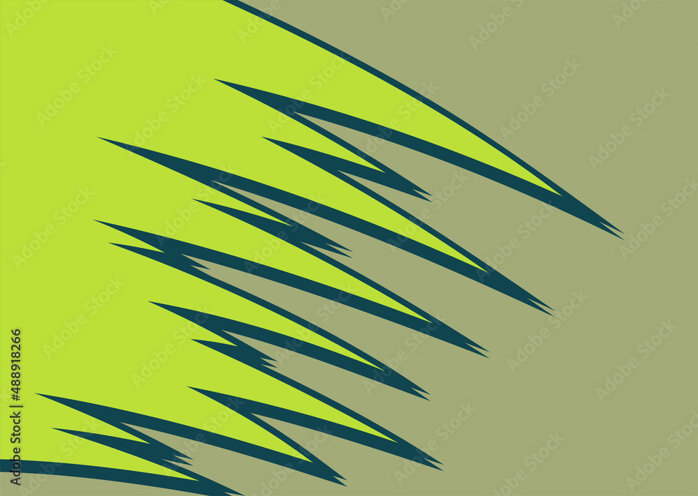 Poster minimalist background with green spikes pattern and some copy space area