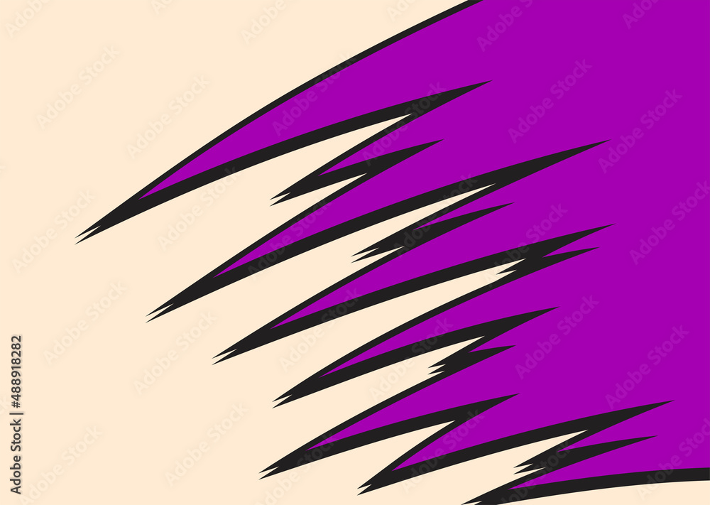 Poster minimalist background with purple spikes pattern and some copy space area
