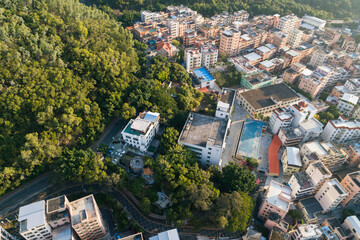 Aerial view of urban village landscape  in Shenzhen city,China