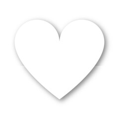 White heart illustration on white background
