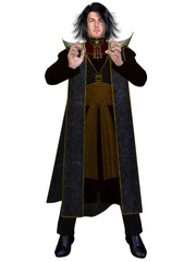 3d illustration of an fairytale male wizard