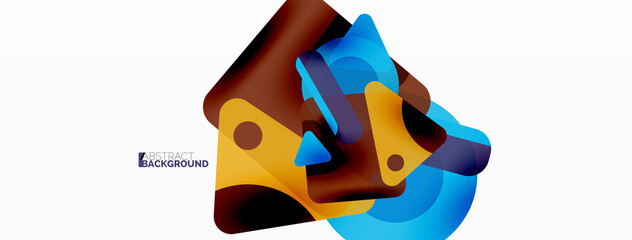 Primitive geometric shapes - line, triangle, square and circle composition. Vector geometric minimal abstract background for wallpaper, banner, background, landing page