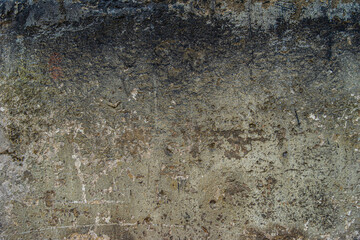 Real mold, dirt and chips on the concrete painted wall
