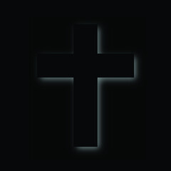 Obraz premium Black cross vector illustration in dark background