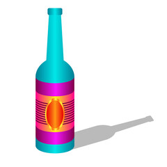 Bottle vector with shadow illustration. A bottle with blank space for brand, logo, or text placement. Bottle concept design for business temlate, poster, banner, or flyer.