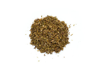 Dried absinthe wormwood on white background.
