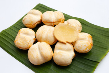Toddy palm on banana leaf