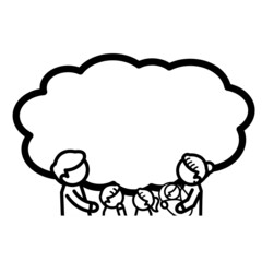 吹き出し　家族　ファミリー　シンプル