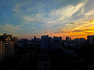 Fototapeta premium sunset over the city