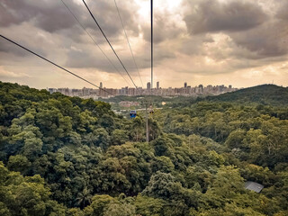 Obraz premium view of the city from the hill