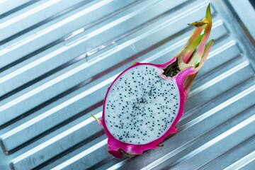 Half a dragon fruit fresh from the garden