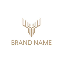 Deer Head logo design vector template