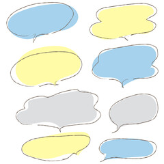 Obraz premium A set of color balloons that look like handwritten with a simple pen