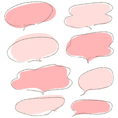 A set of  color balloons that look like handwritten with a simple pen