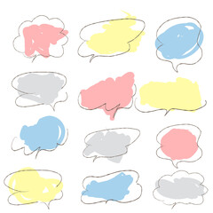 Fototapeta premium Simple color hand-painted fill and balloon treatment set