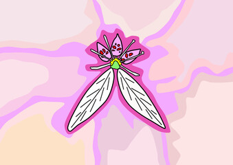 幾何学的なユキノシタ模様　抽象画