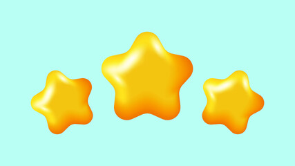 Abstract 3D Rating Yellow Mesh Gradient Stars Template Vector Design Style Isolated On Background