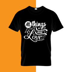 All things with love typography lettering 