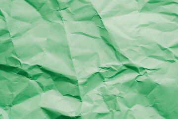 The rumpled green paper texture.