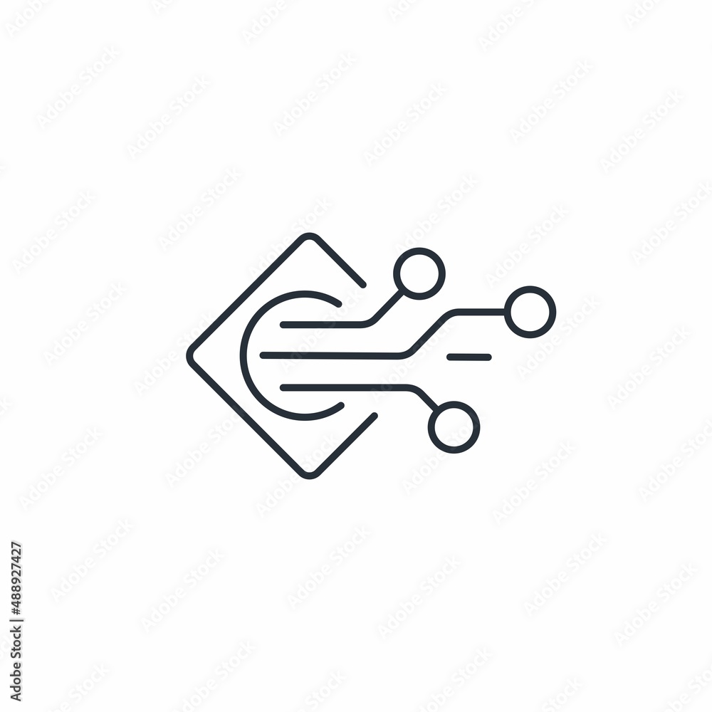 Poster electronic communication elements. connection lines. vector linear icon isolated on white background