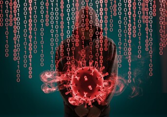 covid-19 coronavirus hacker phishing scam virus molecule