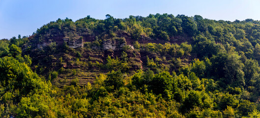 a steep rocky bank, National Nature Park Dnister Canyon, Ukraine